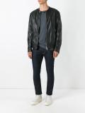 zipped leather jacket 