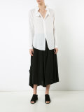 gathered collar shirt