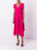 long ruffle trim dress 