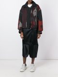 abstract pattern zipped jacket