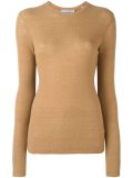 fine rib knit long sleeve sweater