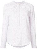 collarless lace blouse
