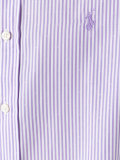 logo embroidered striped shirt