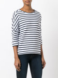 three-quarters sleeve striped jumper