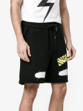 diagonal spray print shorts