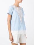 lace panel T-shirt