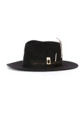 feather detail hat