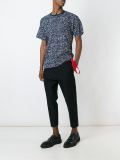 distorted check print T-shirt
