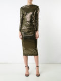 metallic fitted dress