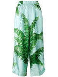 palm leaf print pyjama trousers