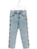 pom-pom trim jeans 