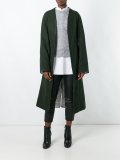 collarless quilted coat