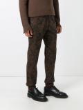 printed slim-fit trousers