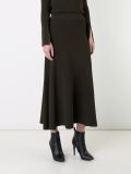 crepe knit rib flared skirt