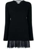 sheer ruffled detailing jumper