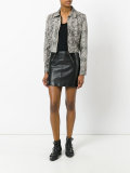 python effect cropped jacket