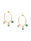 green beaded tulip hoops