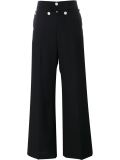 contrast button palazzo trousers