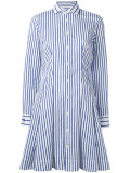 striped flared shirt dress