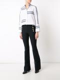 double fastening flared trousers
