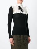 ruffled panel knit blouse
