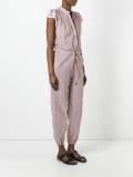 ruffled striped jumpsuit