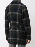 belted check coat 