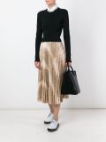 snakeskin effect pleated skirt