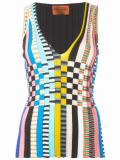 checked knitted top