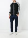 striped detailing bomber jacket