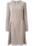 perforated detailing flared dress