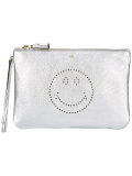 Smiley zipped clutch