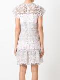 ruffled detail roses dress