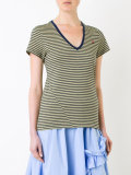 v-neck striped T-shirt