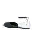 metallic-heel ballerinas