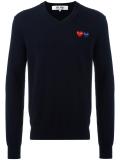 brand logo V neck jumper