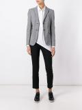 checked single breasted blazer