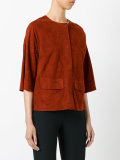 concealed fastening cropped jacket