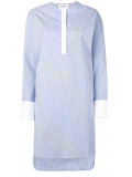 collarless shirt dress