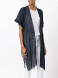 sheer draped open-front top