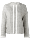 collarless jacket