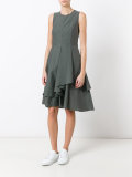 draped flared dress