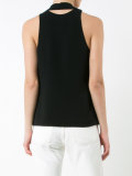 draped tank top with scarf
