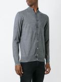 raised collar cardigan