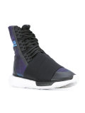 printed lace-up hi-top sneakers