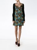 sheer panel heart print dress