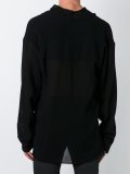 creased sheer longsleeved top
