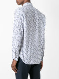 butterfly print slim-fit shirt