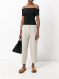 pleated detail cropped trousers