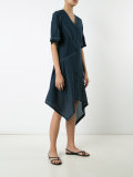 draped shirt dress